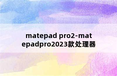 matepad pro2-matepadpro2023款处理器